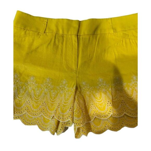 Ann Taylor Loft Shorts Women's Size 6 Linen Embroidered Eyelet Scallop Hem - Picture 7 of 12